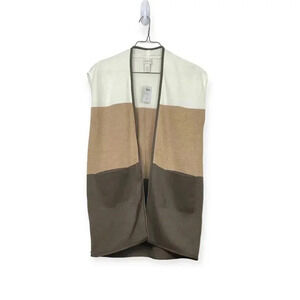 Chico's Colorblock Pascale Duster Cardigan Medium Petite In Camel